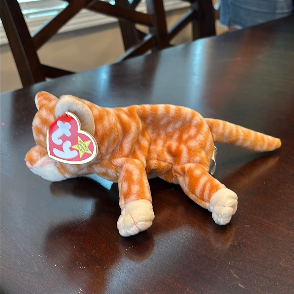 Ty Orange and cream Cat Plush Toy with Tabby Stripes